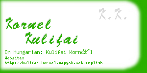 kornel kulifai business card